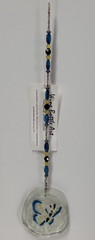 Handmade Recycled Wine Bottle Art Glass Window Suncatcher Ornament w Butterfly