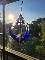 Handcrafted 3D Spinner Suncatcher – Moon & Stars