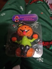 SOLAR DANCING SWINGING HALLOWEEN PUMPKIN HEAD BOBBLE HEAD SUN CATCHER 2015