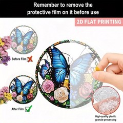 Large Bright Blue Morpho Butterfly Small Butterfly Colorful Acrylic Suncatcher