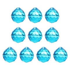 10 Pack 24mm / 0.94Inch Crystal Ball Prisms, Lake Blue