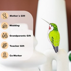 Stained Glass Hummingbird Suncatcher Garden Pot Decor Gift for Dad or Her
