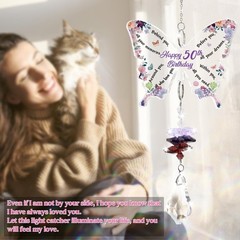 50th Birthday Gift for Her Crystal Suncatcher Window Hanging Decoration
