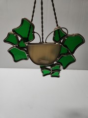 Stained Glass Trailing Ivy Suncatcher Houseplant Hanging Basket Foliage 8.25″ Ta