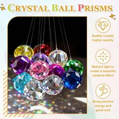 10 Pack 18mm / 0.71Inch Crystal Ball Prisms, Peacock Blue