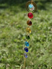 Rainbow Stars & Moon Suncatcher With Prism Beads, Crystals, Window Home Decor