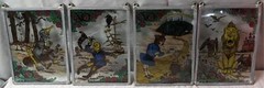 RARE Set of 4 Glassmasters Wizard of Oz Stained Glass Suncatchers 5×7″