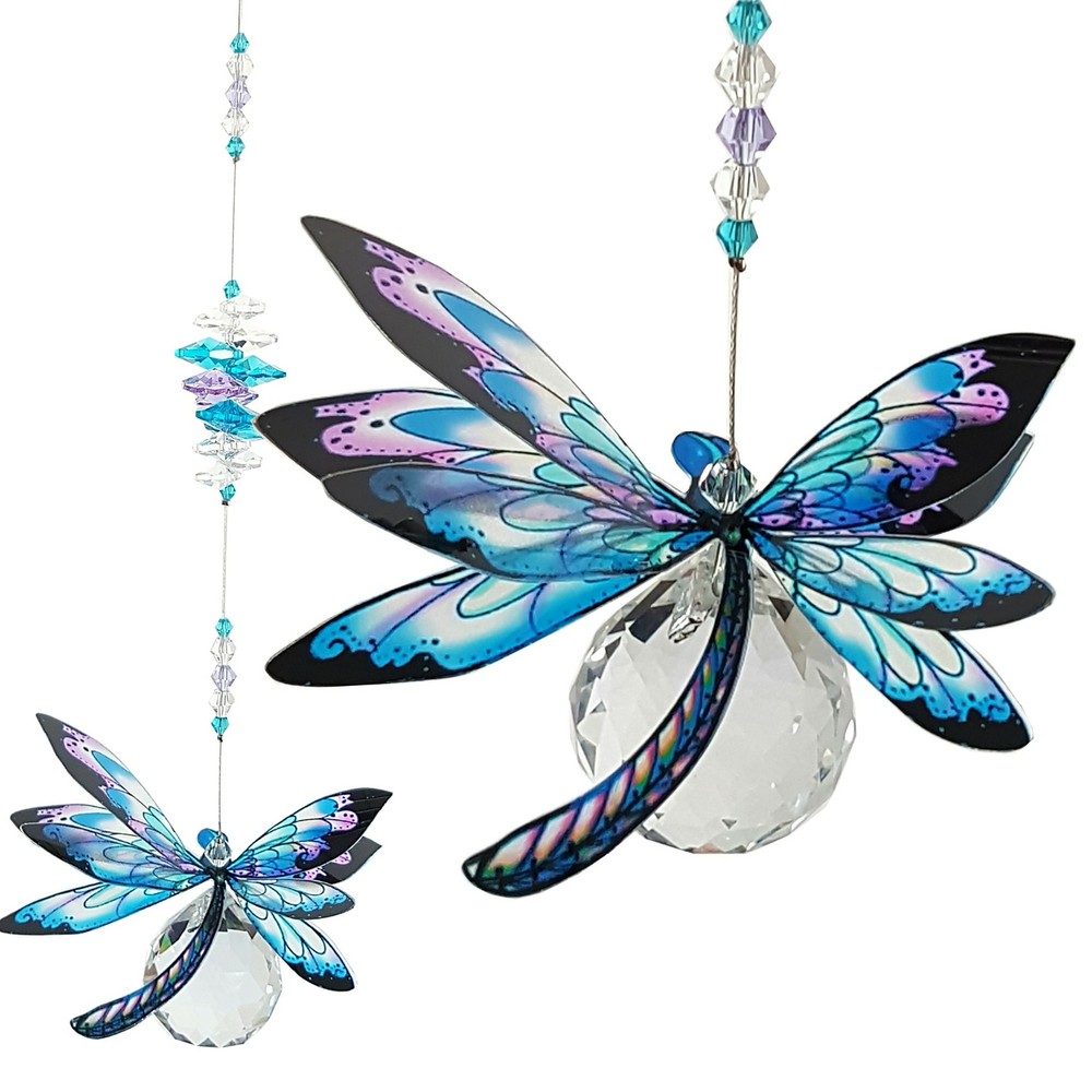 Dragonfly crystal suncatcher gift, handmade window hanging suncatchers Australia