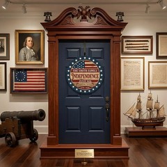 USA Independence Day Print Wall Sign with Rope