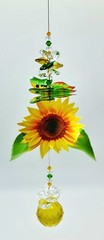 Sunflower Butterfly Crystal Suncatcher, rainbow suncatchers made in Australia