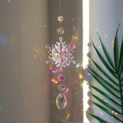 4 pcs Crystal Sun Catcher Snowflake Christmas Decorations Handmade
