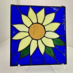 Stained Glass Suncatcher Sunflower 8 Inch Hanging Decor Garden Floral Beautiful