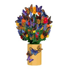 3D PopUp Bouquet Card Lavender Butterfly Greeting for All Occasions