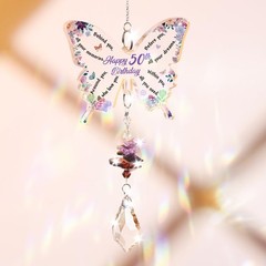 50th Birthday Gift for Her Crystal Suncatcher Window Hanging Decoration