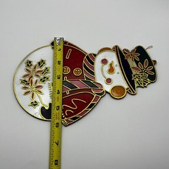 Vintage 80s Christmas FROSTY THE SNOWMAN Stained Sun Catcher Hanging Decoration