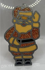 Vintage 1991 Santa Clause Suncatcher Christmas DP RJ Stained Glass