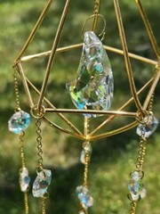 Wire Diamond Prism Suncatcher Moon Crystal Leaded Crystals GlassWindow Ornament