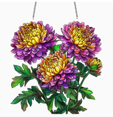 Suncatcher Acrylic Purple Chrysanthemum Suncatcher – Garden Suncatcher (8″X8″)
