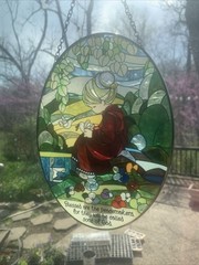 AMIA Window Art Hand Painted Glass Blessed Are The Peacemakers…Suncatcher 8.75