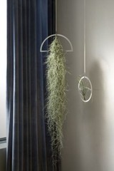 Semi-circle Plant Hanger Holder Modern Hanging Mobile Silver