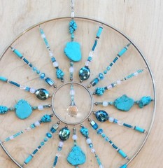 Mandala Suncatcher Beaded Gemstone and Sparkly Glass Unique