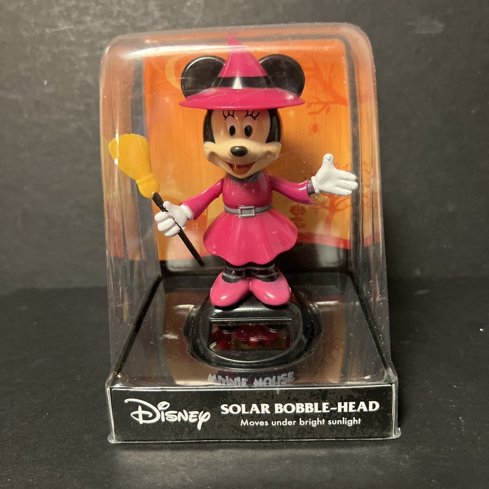 Solar Powered Dancing Bobble Head Toy New – LARGE Minnie Mouse Witch