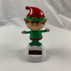Solar Powered Dancing Elf with Red and Green Cap Wiggles wiggly