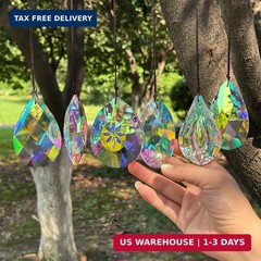 6Pcs Crystal Sun Catcher Prisms, Suncatchers for Windows Hanging, AB Colored Cha