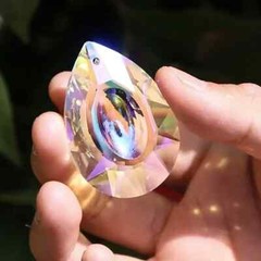 Dragon Eye Crystal 50MM AB Fengshui Faceted Prismatic Chandelier