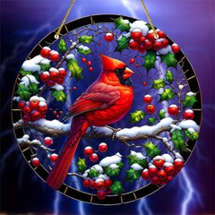 New Year Winter Cardinal Red Bird Snow Suncatcher – Window Wall Decoration