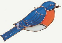 STAINED GLASS BLUEBIRD SUNCATCHER SUN CATCHER GE172 **Fast Ship**