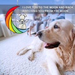 Rainbow Dog Stained Glass Window Hanging Pet Dog Memorial Gifts Suncatcher Gift
