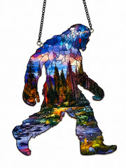 Bigfoot Acrylic Suncatcher Bundle – Set of 3 Stained Glass Style Window Hangings