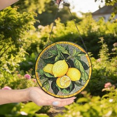 Lemon Fruit Stained Glass Suncatcher Kitchen Window Decor Art Gift