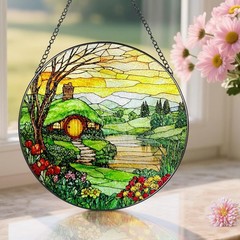 8-Inch Classic Stained Glass Window Hanging – Ideal for Mother’s Day & Christmas