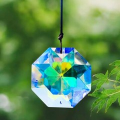 Octagon Rainbow Glass Crystal Prism Suncatcher Hanging Chandelier Decoration