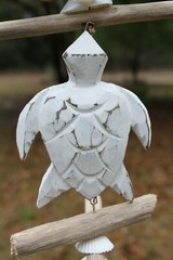Driftwood Sea Turtles / Fish Beach Patio Mobiles, Wood, Beach Gems – 3 items