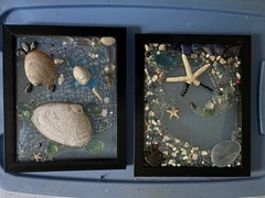 Resin Sea Glass Window Sun Catcher Beach Scapes Nautical Theme Beach Decor