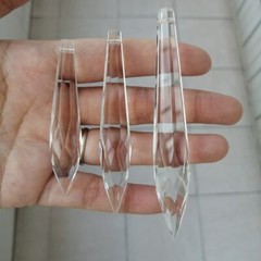 10pcs 63/75/100mm Multifaceted Icicle U Drop Crystal Pendants Prisms Chandelier
