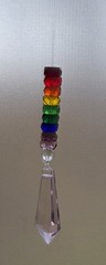 Rainbow Czech Rondelle Clear Crystal Drop Sun catcher 3 in