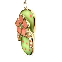 Leaded Stained Glass Flip-flop Suncatcher Sandal Crystals NWOT Teacher Gift