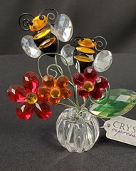 Ganz Crystal Expressions Acrylic Suncatcher Photo Holder Floral Bumblebee