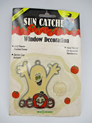 Vtg Halloween Ghost Window Decoration in original sealed packaging Sun Catcher
