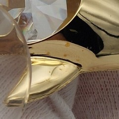 Dolphin Suncatcher Figurine Crystal Mascot International 1993 Goldtone 3.75″ L