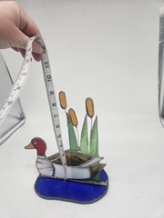 Vintage Suncatcher Mallard Duck Stained Glass Free Standing Window Decor