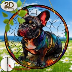Colorful French Bulldog Acrylic Suncatcher Dog Themed Window Art Decoration Gift