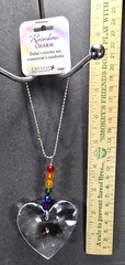 Heart Clear Acrylic Crystal Rainbow Expressions Beaded Suncatcher Car Charm Ganz