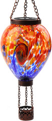 Solar Hot Air Balloon Light – Hand Blown Colorful Glass Outdoor Hanging