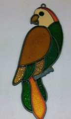 Vintage Suncatcher Parrot on Perch