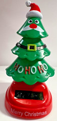 Solar Powered Dancing Christmas Tree w/Santa Hat Character